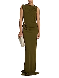Izola Pinned Jersey Body-Con Gown
