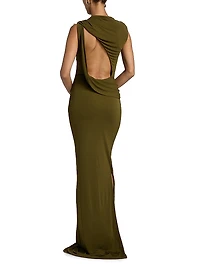 Izola Pinned Jersey Body-Con Gown