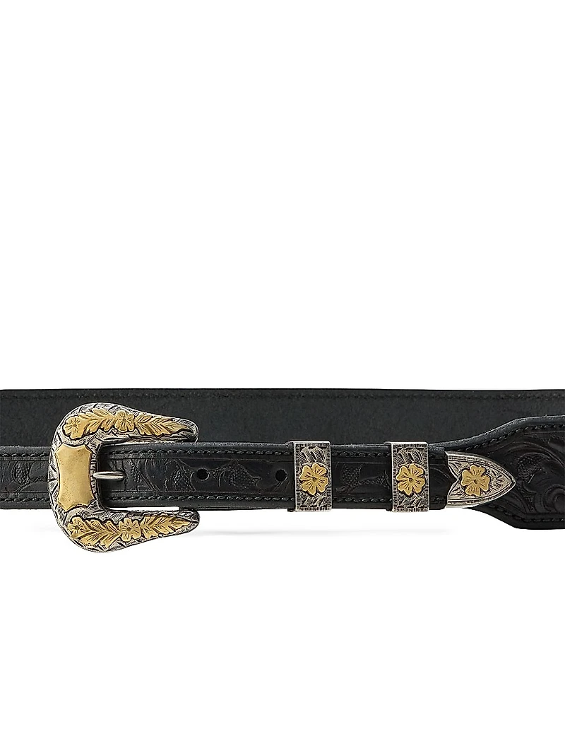 Tooled Leather Belt