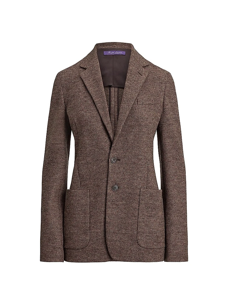 Hailey Tick-Weave Wool Blazer