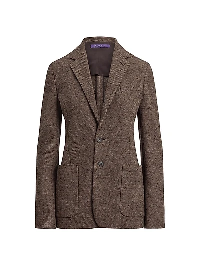 Hailey Tick-Weave Wool Blazer
