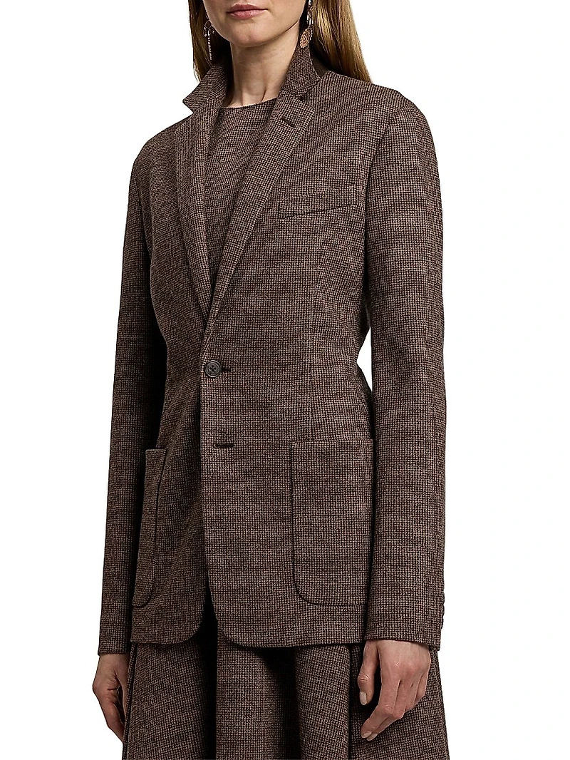 Hailey Tick-Weave Wool Blazer