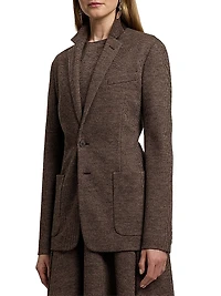 Hailey Tick-Weave Wool Blazer