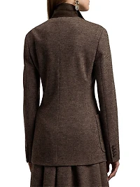 Hailey Tick-Weave Wool Blazer