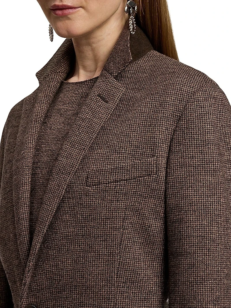 Hailey Tick-Weave Wool Blazer