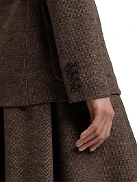 Hailey Tick-Weave Wool Blazer
