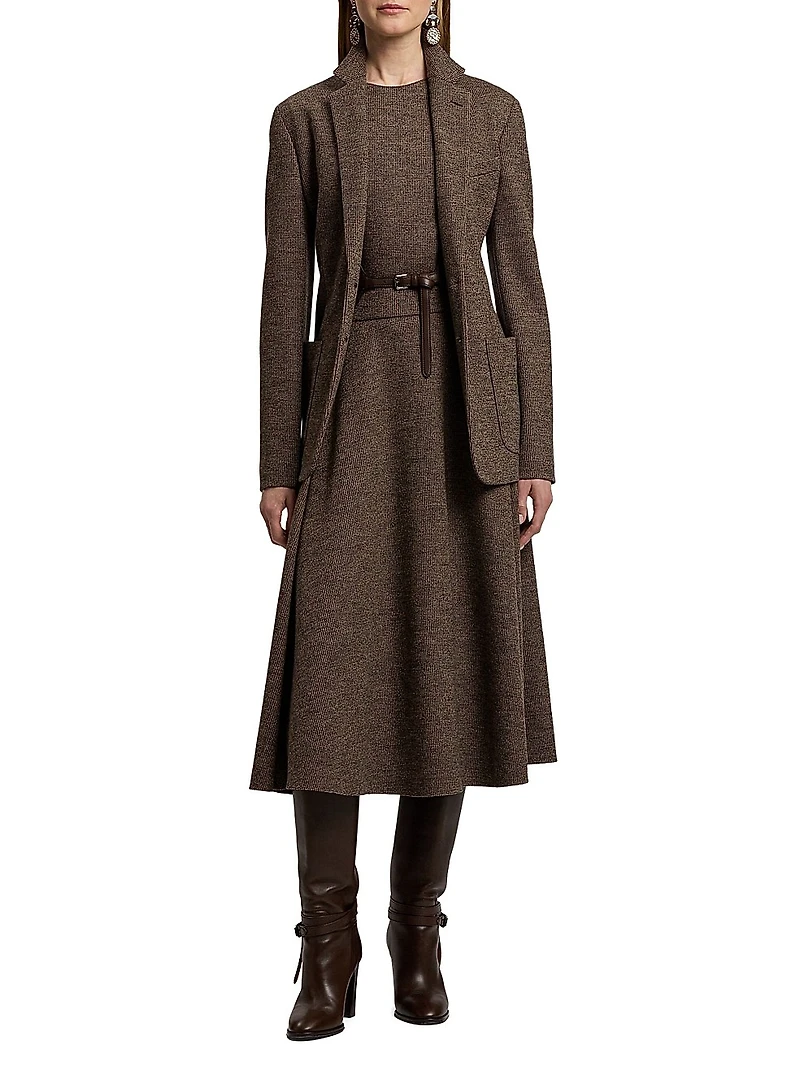 Hailey Tick-Weave Wool Blazer