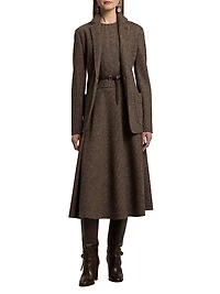 Hailey Tick-Weave Wool Blazer