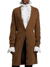 Cashmere-Alpaca Wool Longline Cardigan