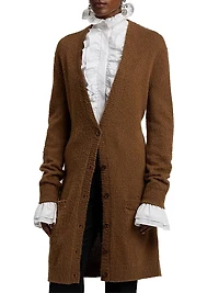 Cashmere-Alpaca Wool Longline Cardigan