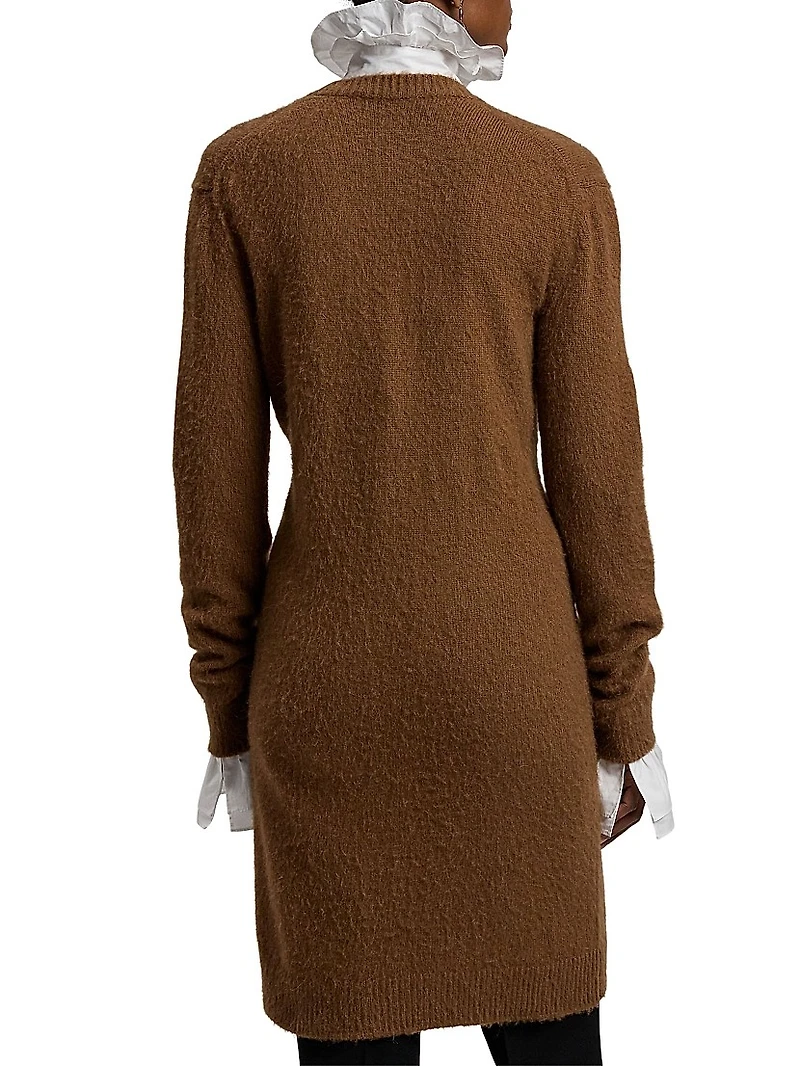 Cashmere-Alpaca Wool Longline Cardigan