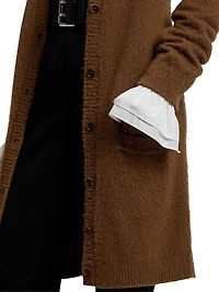 Cashmere-Alpaca Wool Longline Cardigan