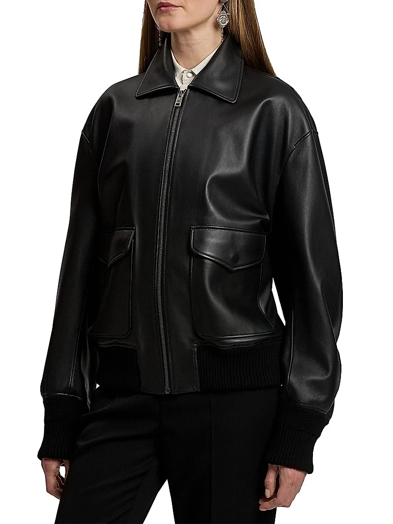 Coale Leather Bomber Jacket