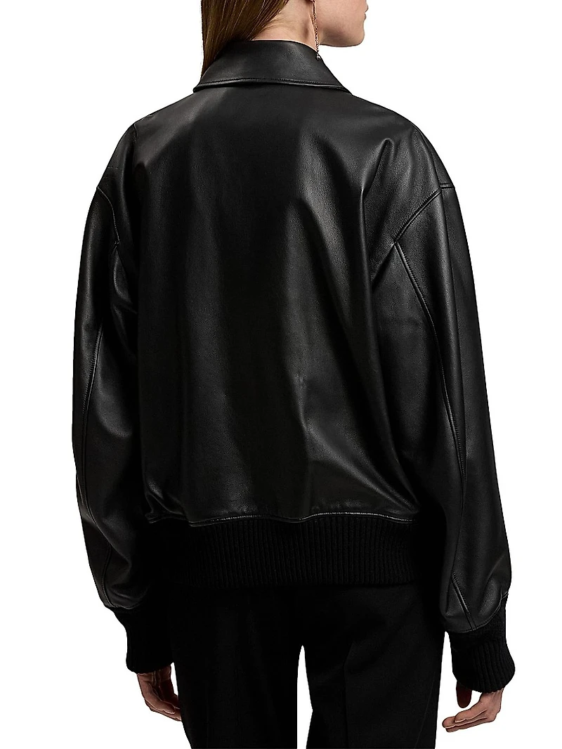 Coale Leather Bomber Jacket