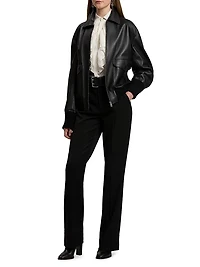 Coale Leather Bomber Jacket