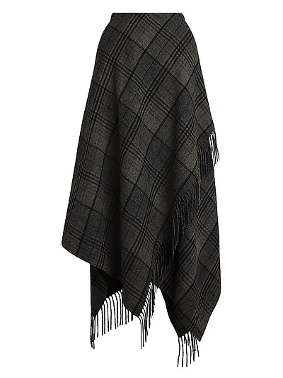 Hadiah Plaid Wool Scarf Skirt