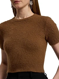 Cashmere-Alpaca Wool Crop Sweater