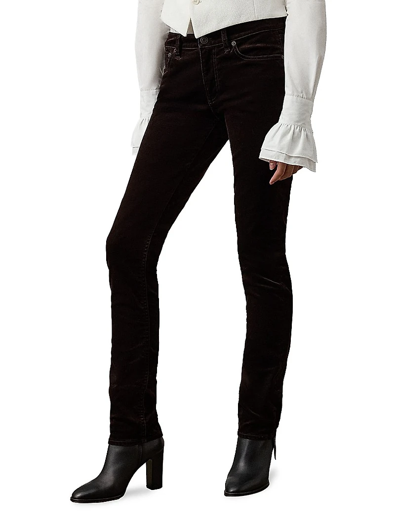 Seth Stretch-Velvet Skinny Pants