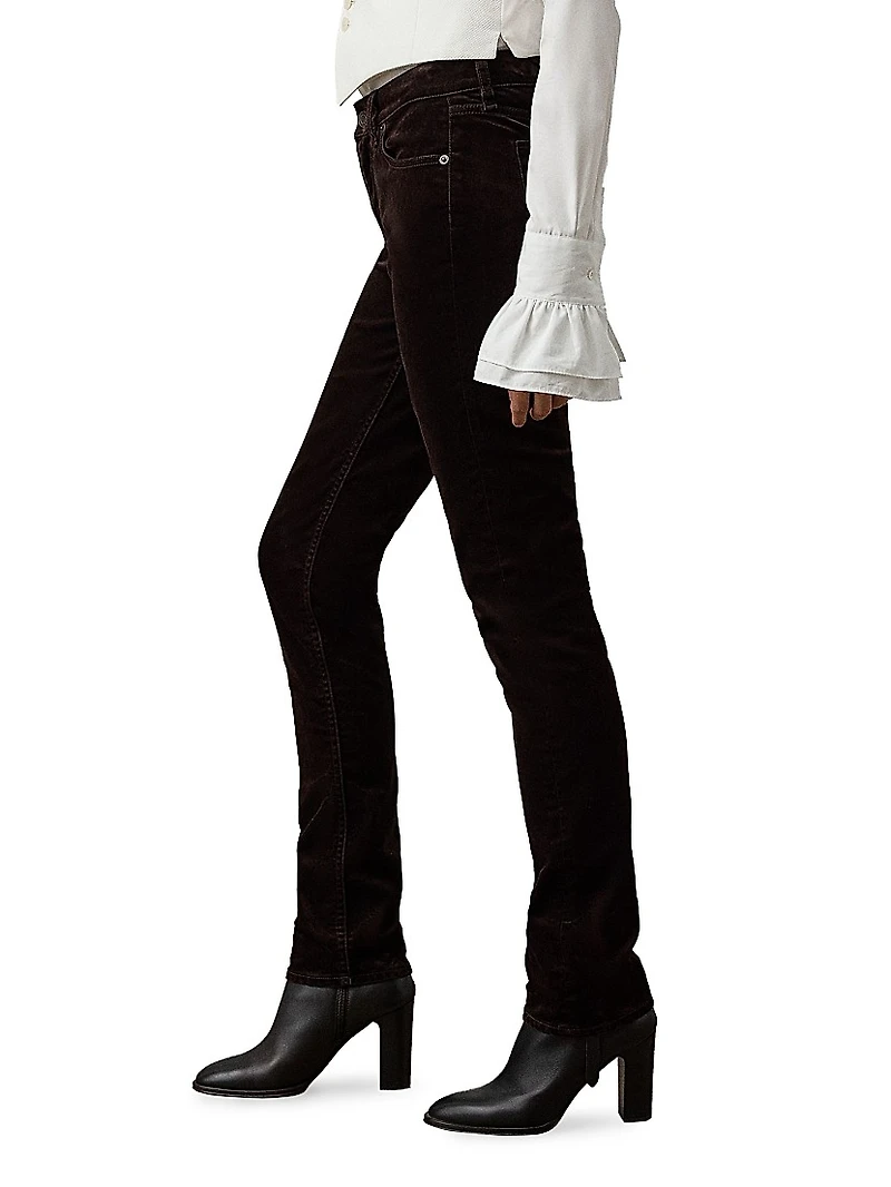 Seth Stretch-Velvet Skinny Pants