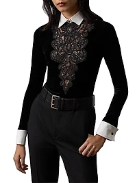 Missy Embellished-Velvet Shirt