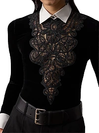 Missy Embellished-Velvet Shirt
