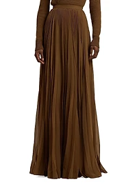 Marsha Pleated Chiffon Maxi Skirt