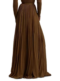 Marsha Pleated Chiffon Maxi Skirt