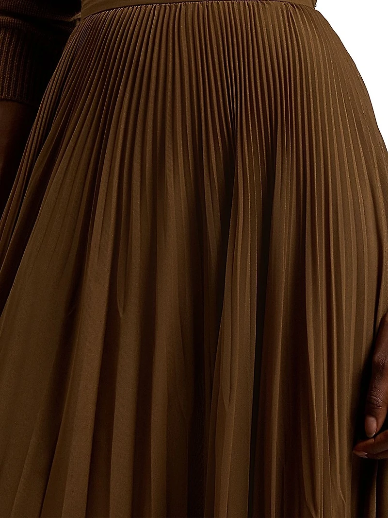 Marsha Pleated Chiffon Maxi Skirt