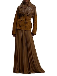 Marsha Pleated Chiffon Maxi Skirt