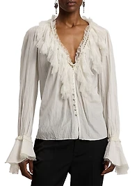 Kensley Cotton-Silk Voile Blouse