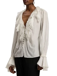 Kensley Cotton-Silk Voile Blouse