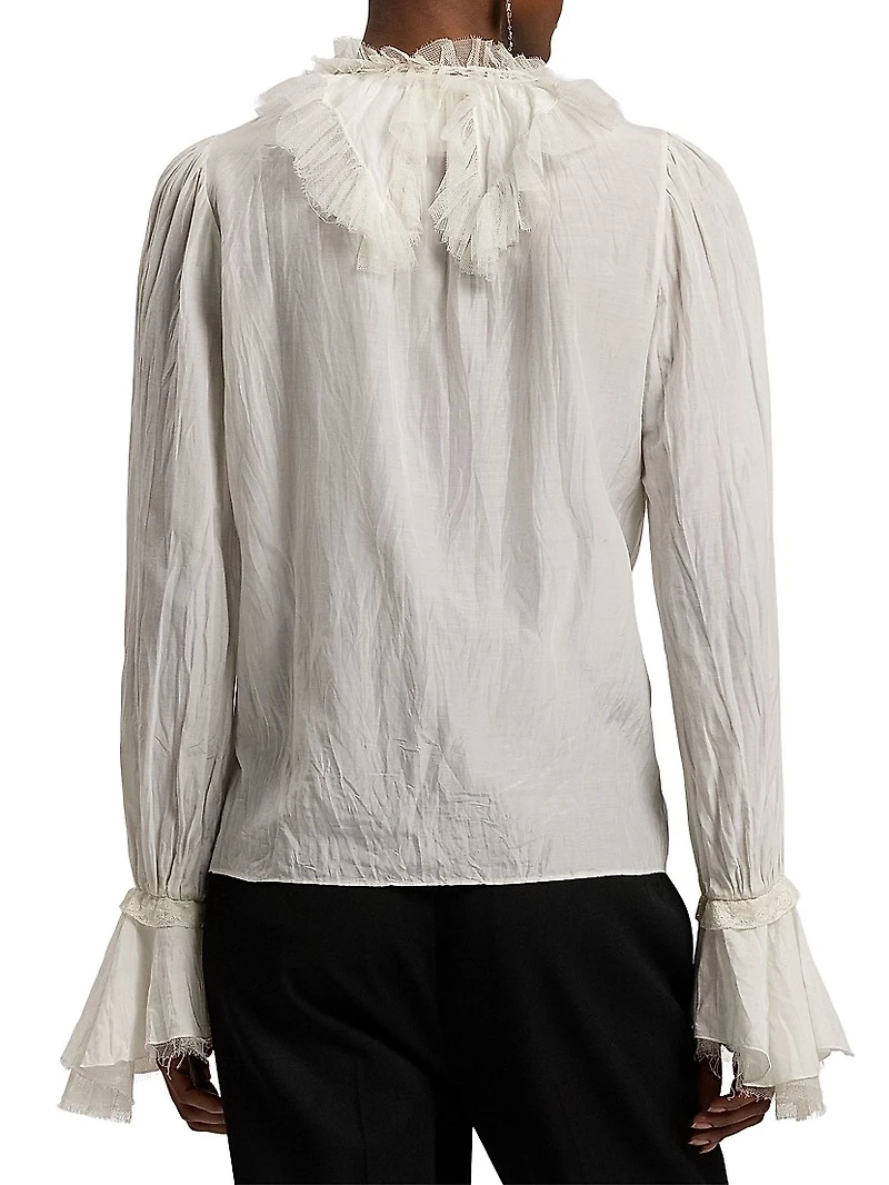 Kensley Cotton-Silk Voile Blouse