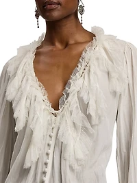 Kensley Cotton-Silk Voile Blouse
