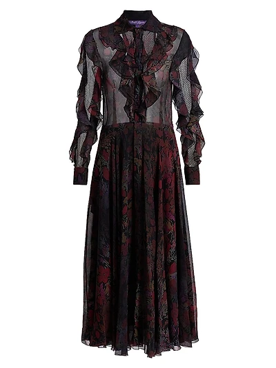Melony Floral Crinkle Chiffon Day Dress
