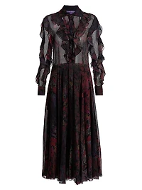 Melony Floral Crinkle Chiffon Day Dress