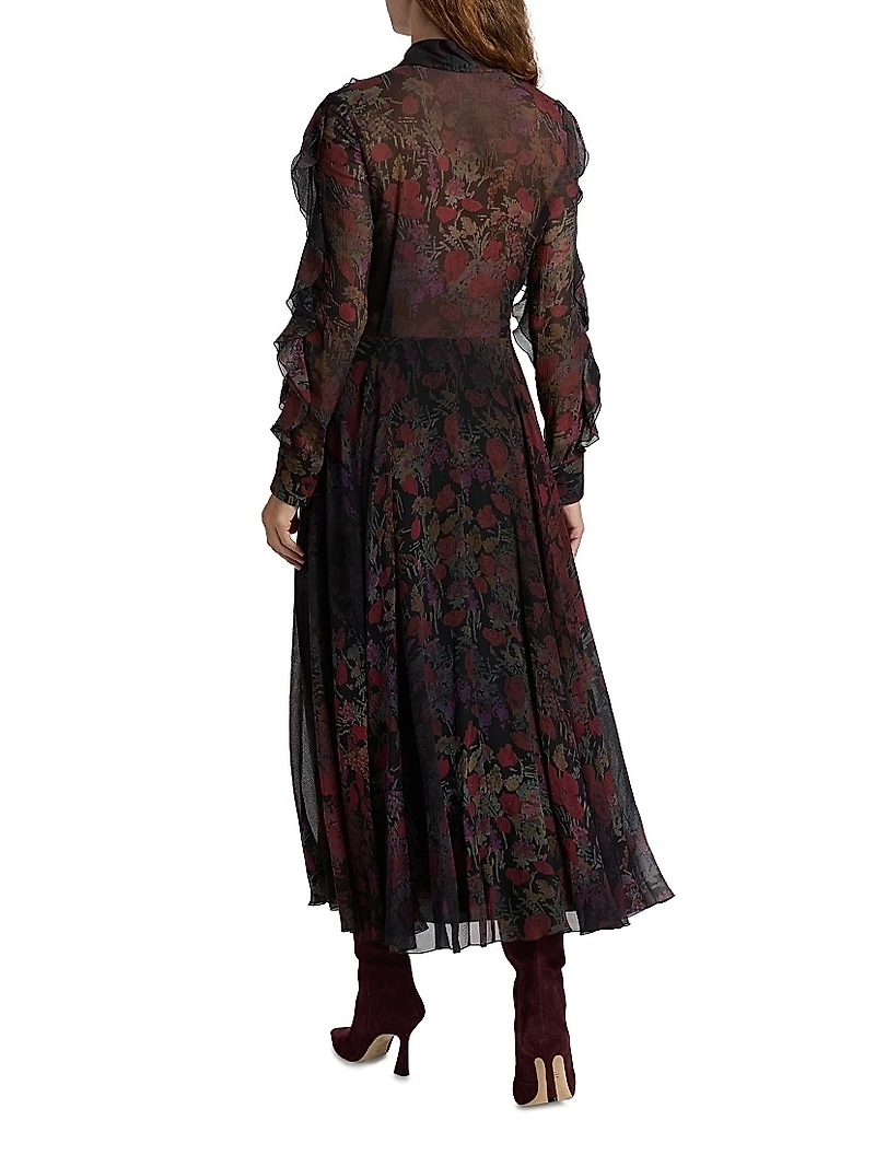 Melony Floral Crinkle Chiffon Day Dress