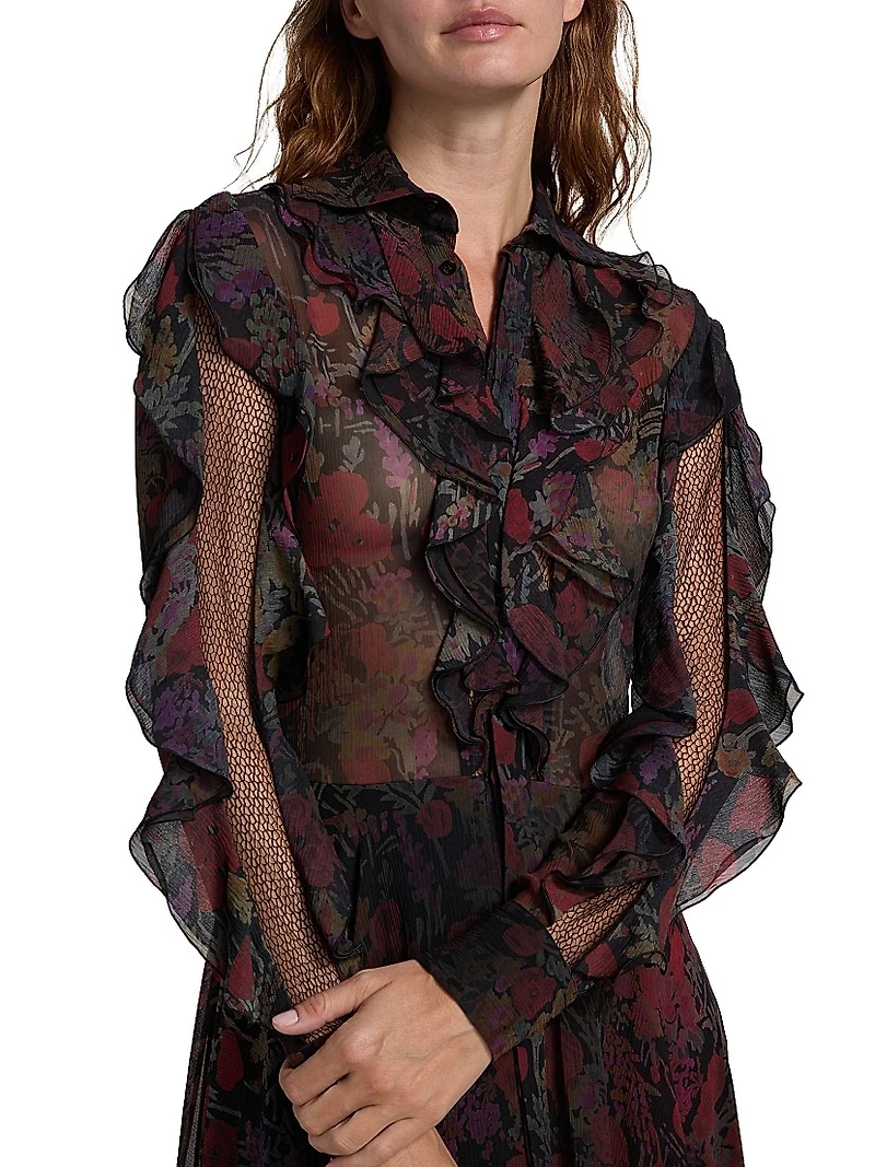 Melony Floral Crinkle Chiffon Day Dress