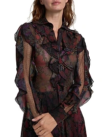 Melony Floral Crinkle Chiffon Day Dress