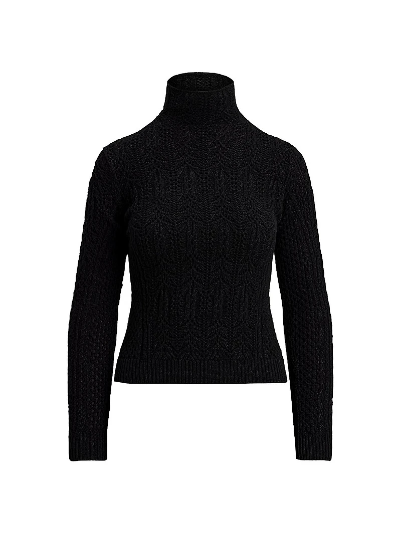 Pointelle Knit Cashmere Sweater