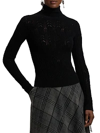 Pointelle Knit Cashmere Sweater
