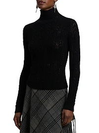 Pointelle Knit Cashmere Sweater