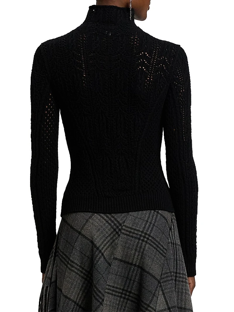 Pointelle Knit Cashmere Sweater