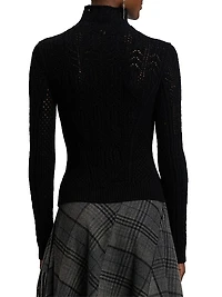 Pointelle Knit Cashmere Sweater