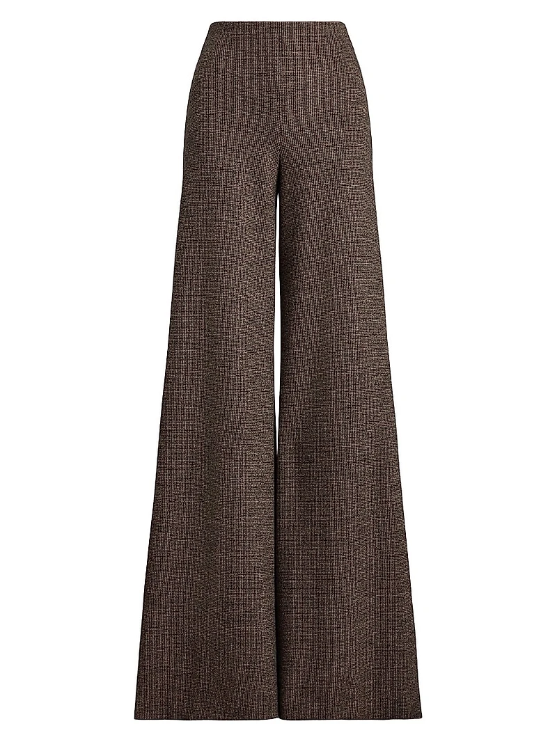 Isaiah Tick-Weave Wool Wide-Leg Pants
