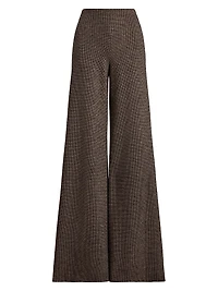 Isaiah Tick-Weave Wool Wide-Leg Pants