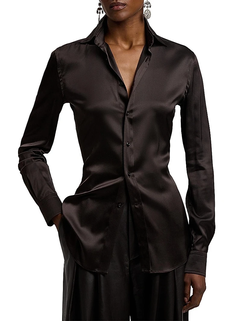 Cameron Stretch-Silk Straight-Fit Shirt