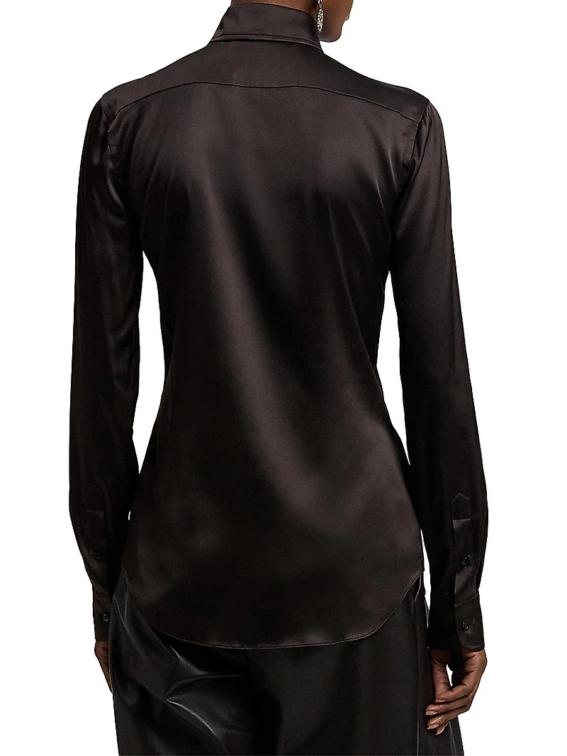 Cameron Stretch-Silk Straight-Fit Shirt