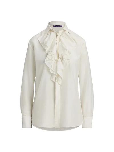 Brittani Ruffled Cotton-Silk Voile Shirt