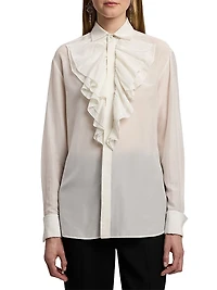 Brittani Ruffled Cotton-Silk Voile Shirt