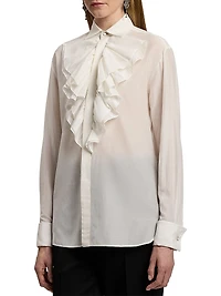 Brittani Ruffled Cotton-Silk Voile Shirt